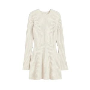 White knit sweater dress